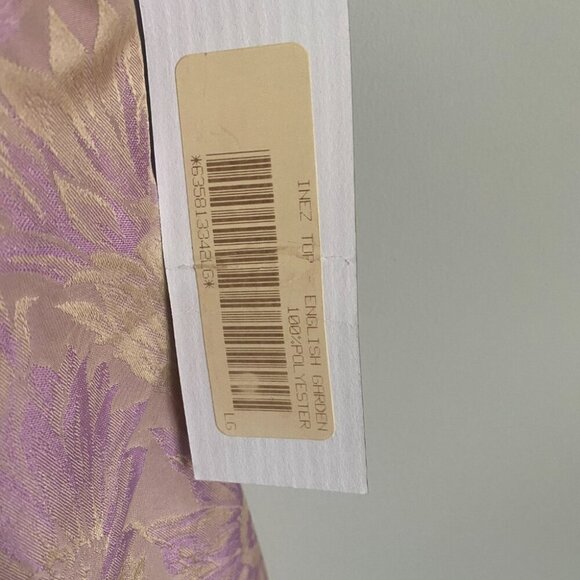 Franco Mirabelli Inez Sleeveless Top Purple English Garden Design Size L - Picture 3 of 6